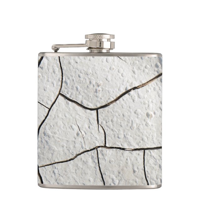 Cracked Earth Dirt Cool Texture Hip Flask (Front)