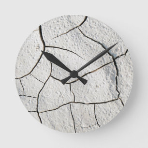 Cracked Earth Dirt Cool Texture Round Clock