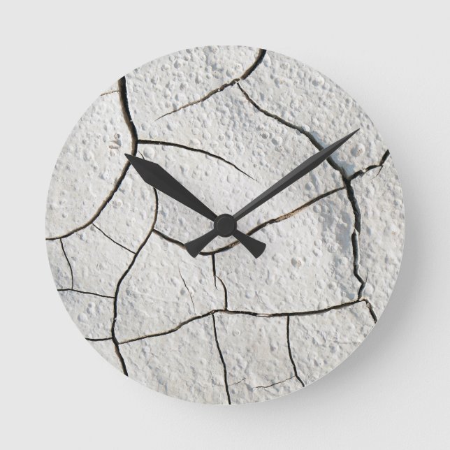 Cracked Earth Dirt Cool Texture Round Clock (Front)