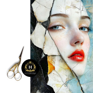 Cracked Elegance Abstract Art Decoupage  Tissue Paper