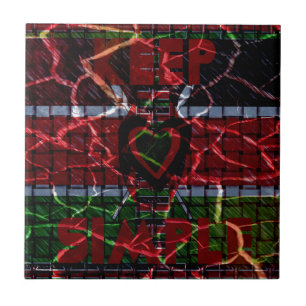 Cracked Flag: Keep It Simple - Kenyan Resilience Ceramic Tile