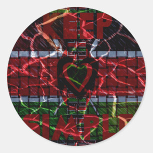 Cracked Flag: Keep It Simple - Kenyan Resilience  Classic Round Sticker