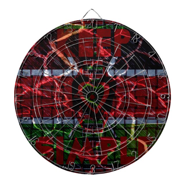 Cracked Flag: Keep It Simple - Kenyan Resilience  Dartboard (Front)