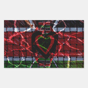Cracked Flag: Keep It Simple - Kenyan Resilience Rectangular Sticker