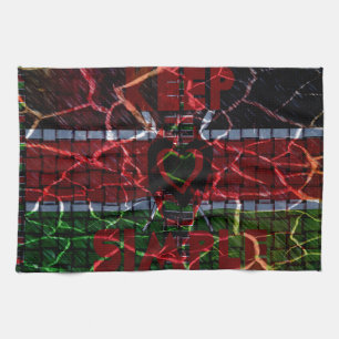 Cracked Flag: Keep It Simple - Kenyan Resilience  Tea Towel