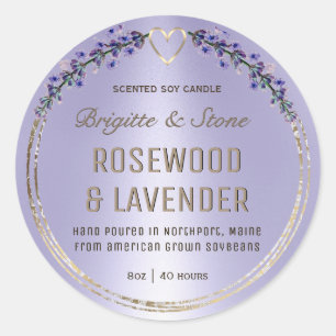Cracked Gold Lavender Gradient Soy Candle Label