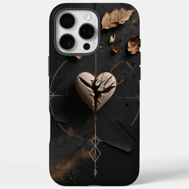 Cracked Heart Dark Boho iPhone Case (Back)