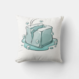 Cracked Ice Cube Illustration Art Cushion