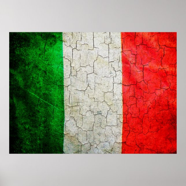Cracked Italy flag Poster (Front)