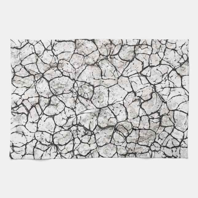 Cracked Marble Digital Pattern Tea Towel (Horizontal)