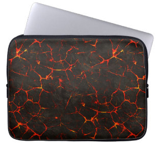 Cracked Molten Ground Rock Volcano Lava Laptop Sleeve
