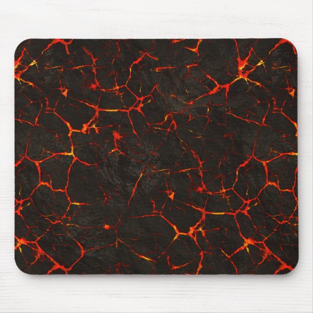 Cracked Molten Ground Rock Volcano Lava Mouse Pad (Front)