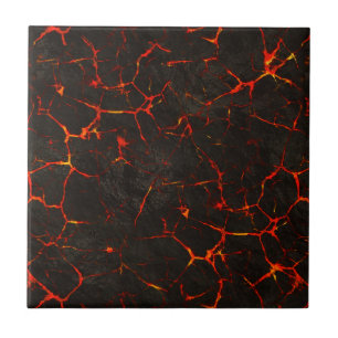 Cracked Molten Ground Rock Volcano Lava Tile