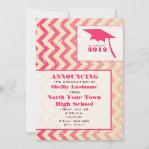 Cracked Ombre Zigzag 2012 Graduation Announcement