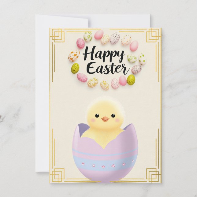 Cracked Open Joy – Easter Chick Surprise Card (Front)