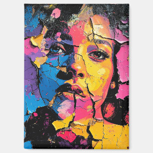Cracked Paint Mural Beauty Skin Deep Magnet