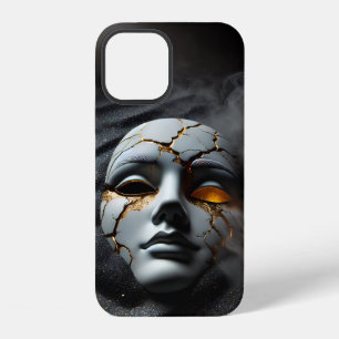 Cracked Porcelain Mask Dark Luxury iPhone 12 Case