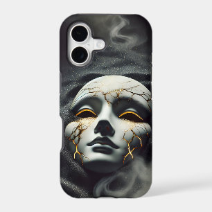 Cracked Porcelain Mask iPhone 17 Tough Glossy Case