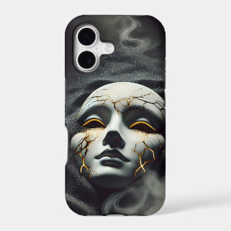 Cracked Porcelain Mask iPhone 17 Tough Glossy Case