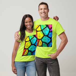 Cracked Rainbow Stained Glass Art T-Shirt