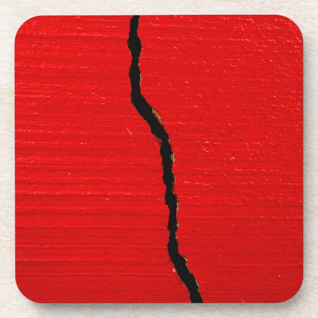 Cracked Red Paint Coaster (Front)