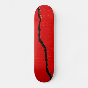 Cracked Red Paint Skateboard