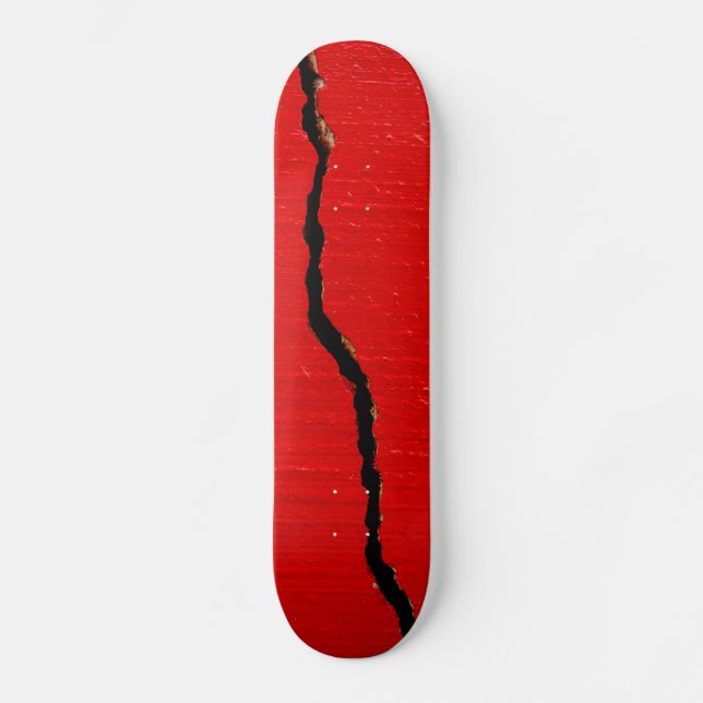 Cracked Red Paint Skateboard (Front)