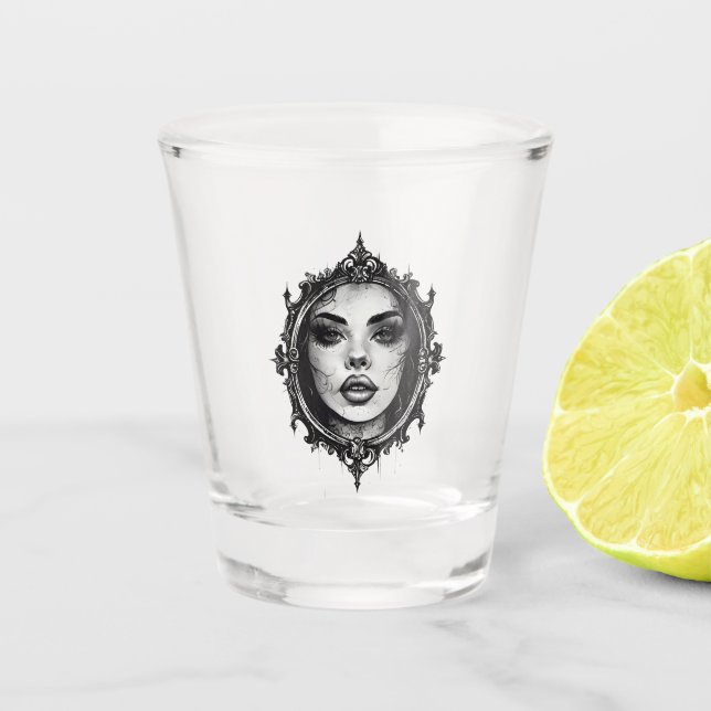 Cracked Reflection Shot Glass (Front)