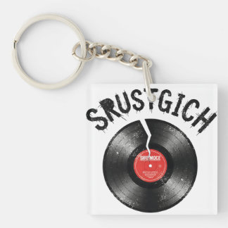 Cracked Retro LP Disc Punk Rock Key Ring