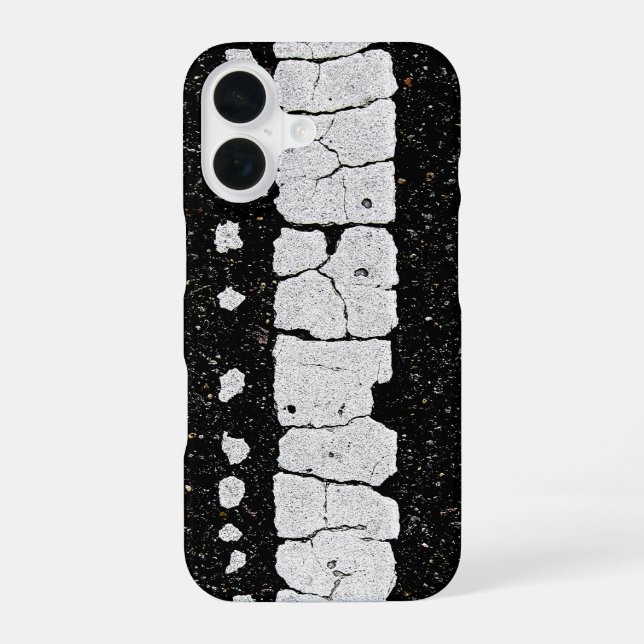 Cracked Road Paint iPhone 16 Case (Back)