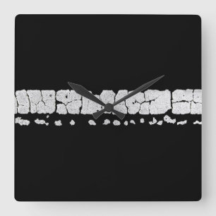 Cracked Road Paint Square Wall Clock