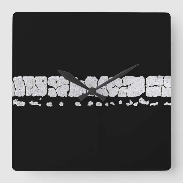 Cracked Road Paint Square Wall Clock (Front)