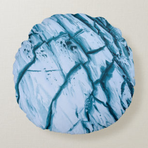Cracked rock formation illustration round cushion