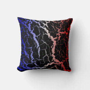 Cracked Space Lava - Blue/White/Red Cushion