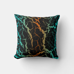 Cracked Space Lava - Cyan/Orange Cushion
