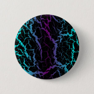 Cracked Space Lava - Cyan/Purple 6 Cm Round Badge
