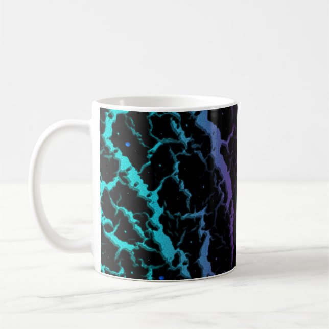 Cracked Space Lava - Cyan/Purple Coffee Mug (Left)