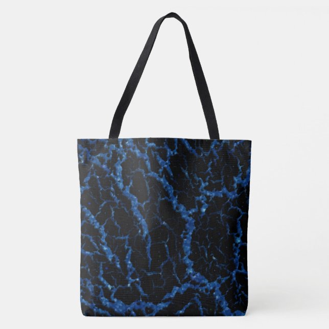 Cracked Space Lava - Glitter Blue Tote Bag (Front)