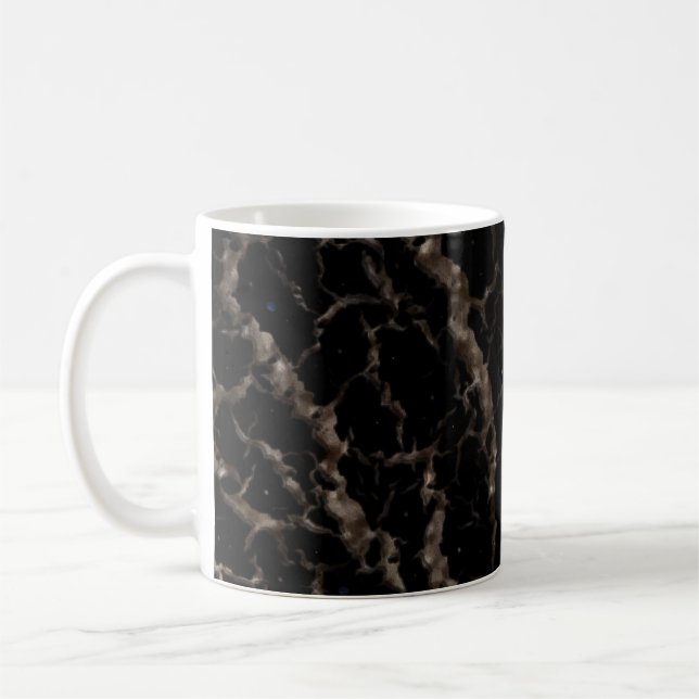 Cracked Space Lava - Glitter Brown Coffee Mug (Left)