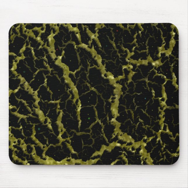 Cracked Space Lava - Glitter Gold Mouse Pad (Front)
