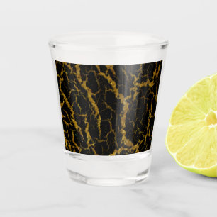 Cracked Space Lava - Glitter Orange Shot Glass