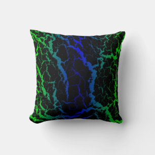 Cracked Space Lava - Green/Blue Cushion