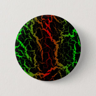 Cracked Space Lava - Green/Red 6 Cm Round Badge