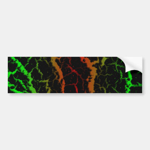 Cracked Space Lava - Green/Red Bumper Sticker