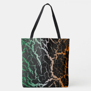Cracked Space Lava - Green/White/Orange Tote Bag