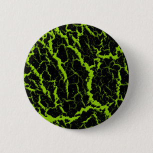 Cracked Space Lava - Lime 6 Cm Round Badge