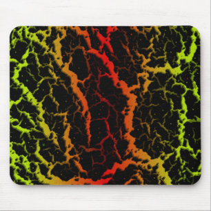 Cracked Space Lava - Lime/Red Mouse Pad