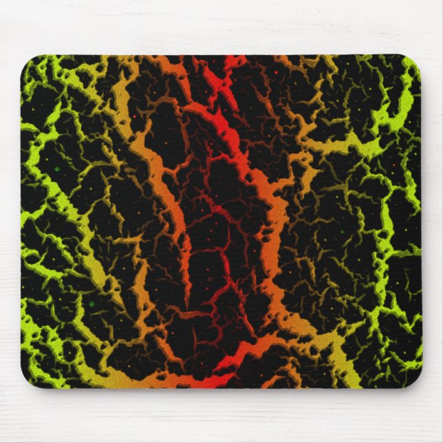Cracked Space Lava - Lime/Red Mouse Pad (Front)