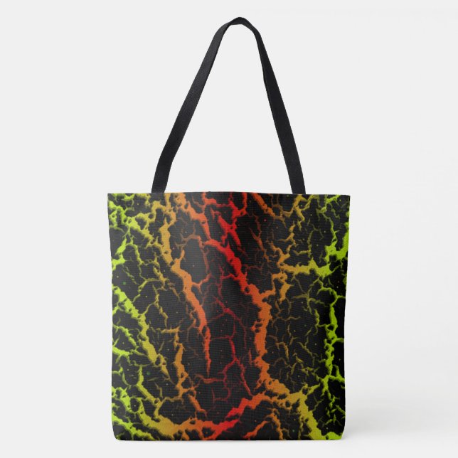 Cracked Space Lava - Lime/Red Tote Bag (Front)