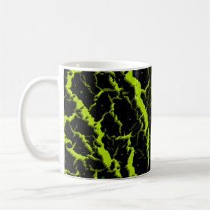 Cracked Space Lava - Lime Yellow Coffee Mug